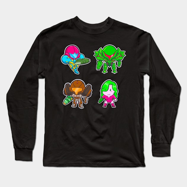 Chibi Metroid (Pack 5) Long Sleeve T-Shirt by DrawingsFromHell